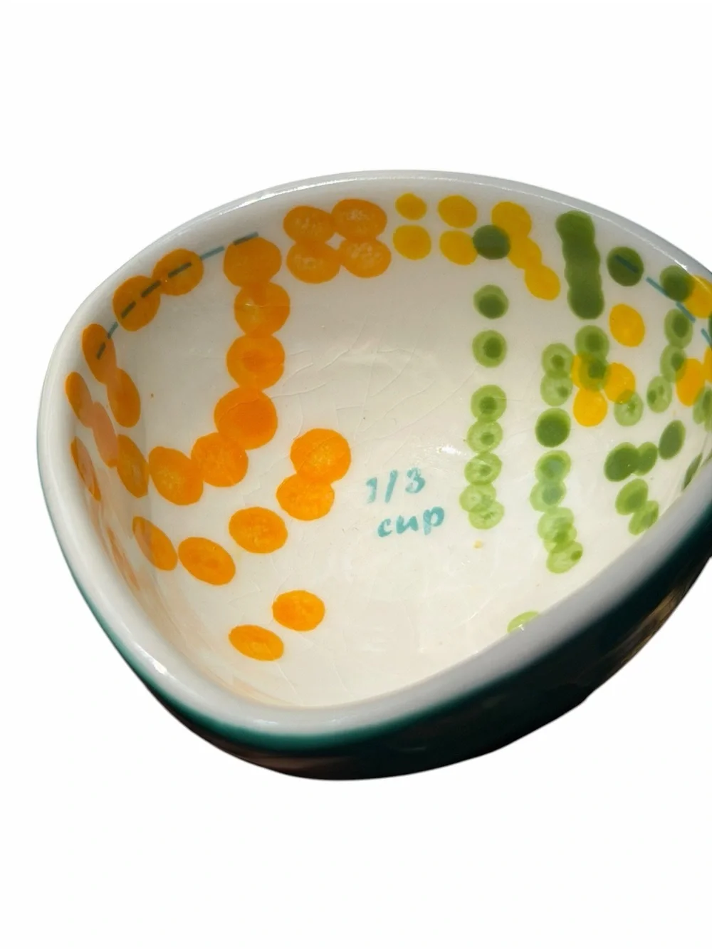 Anthropologie Colorful Ceramic Nesting Measuring Cups Bowls Set of 3 Coastal